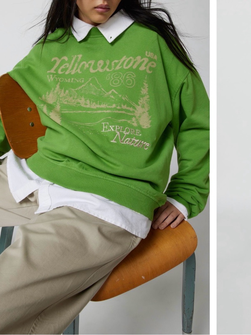 Urban Outfitters Neon Green Crewneck Pullover